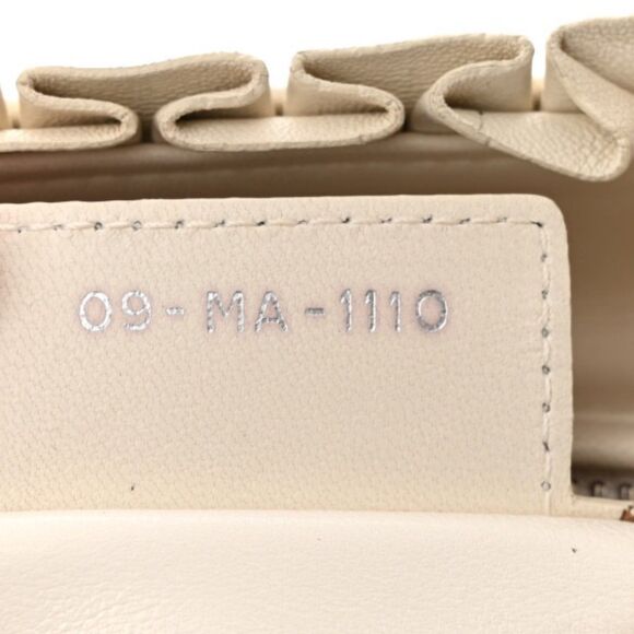 Authentic Christian Dior Lambskin Cannage Ruffle Trim Medium Lady Dior Off White - Picture 7 of 14